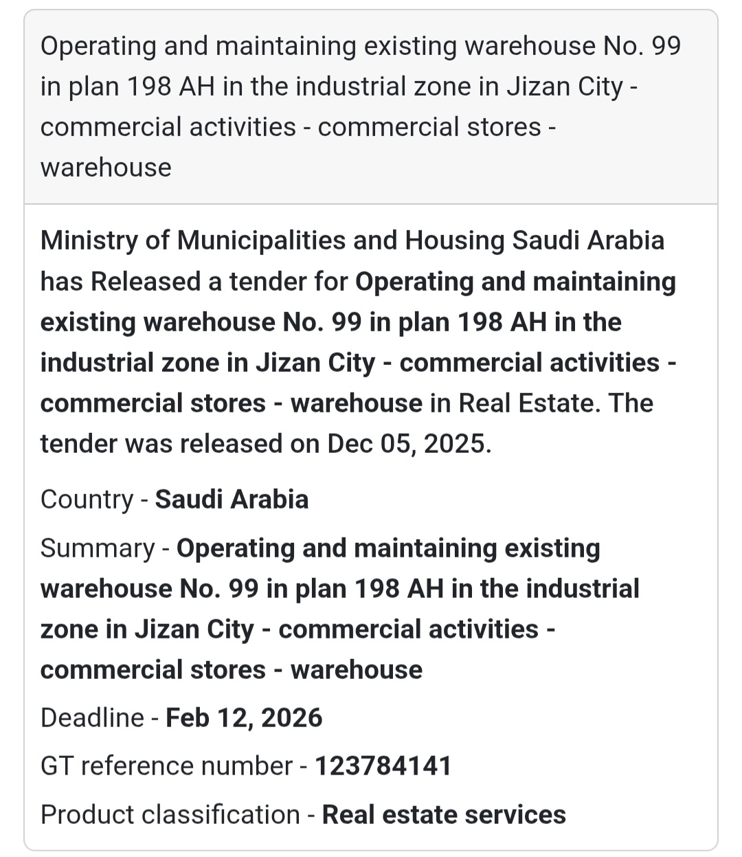 🛠️ Tender Alert – Saudi Arabia 🇸🇦