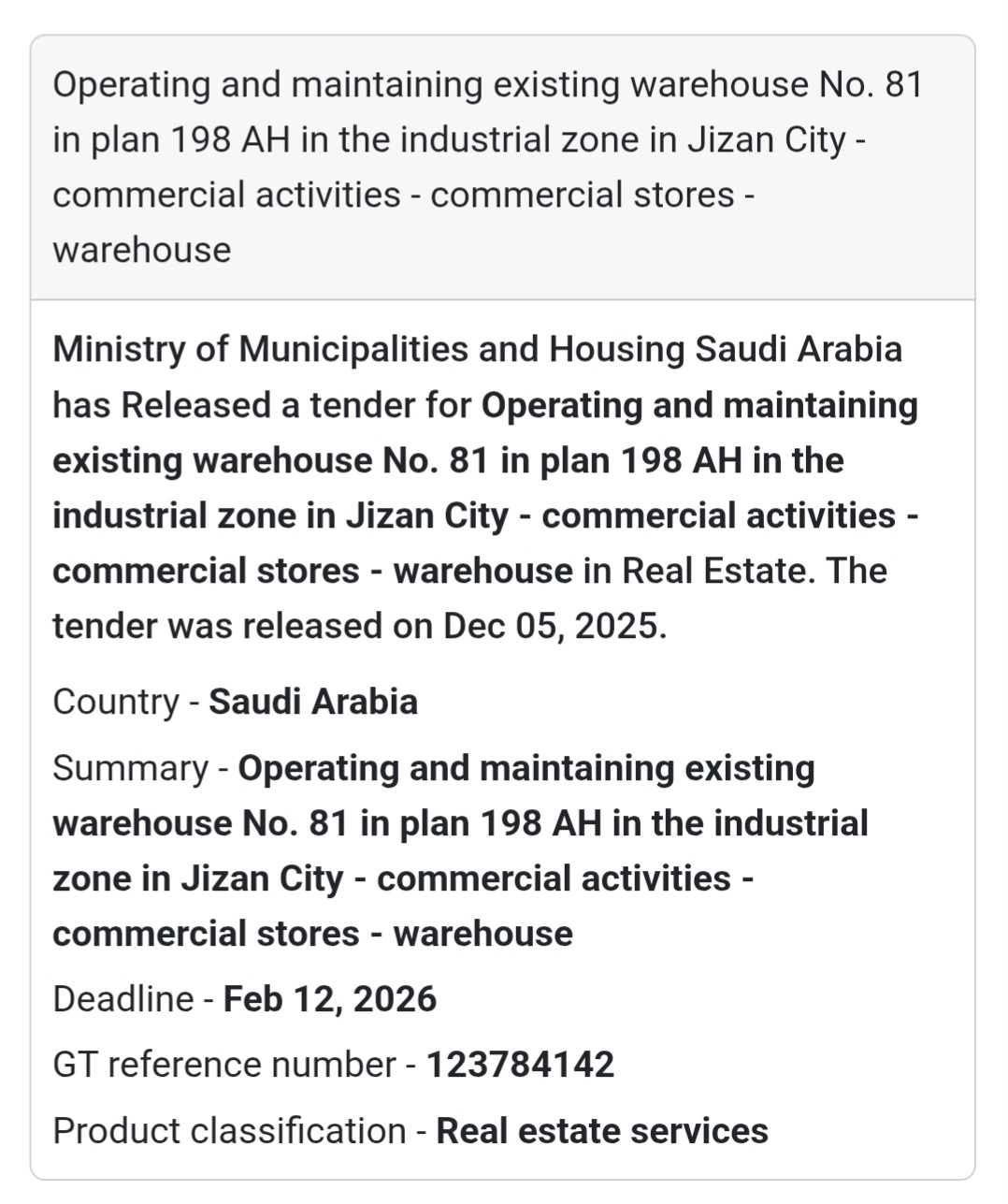 🛠️ Tender Alert – Saudi Arabia 🇸🇦