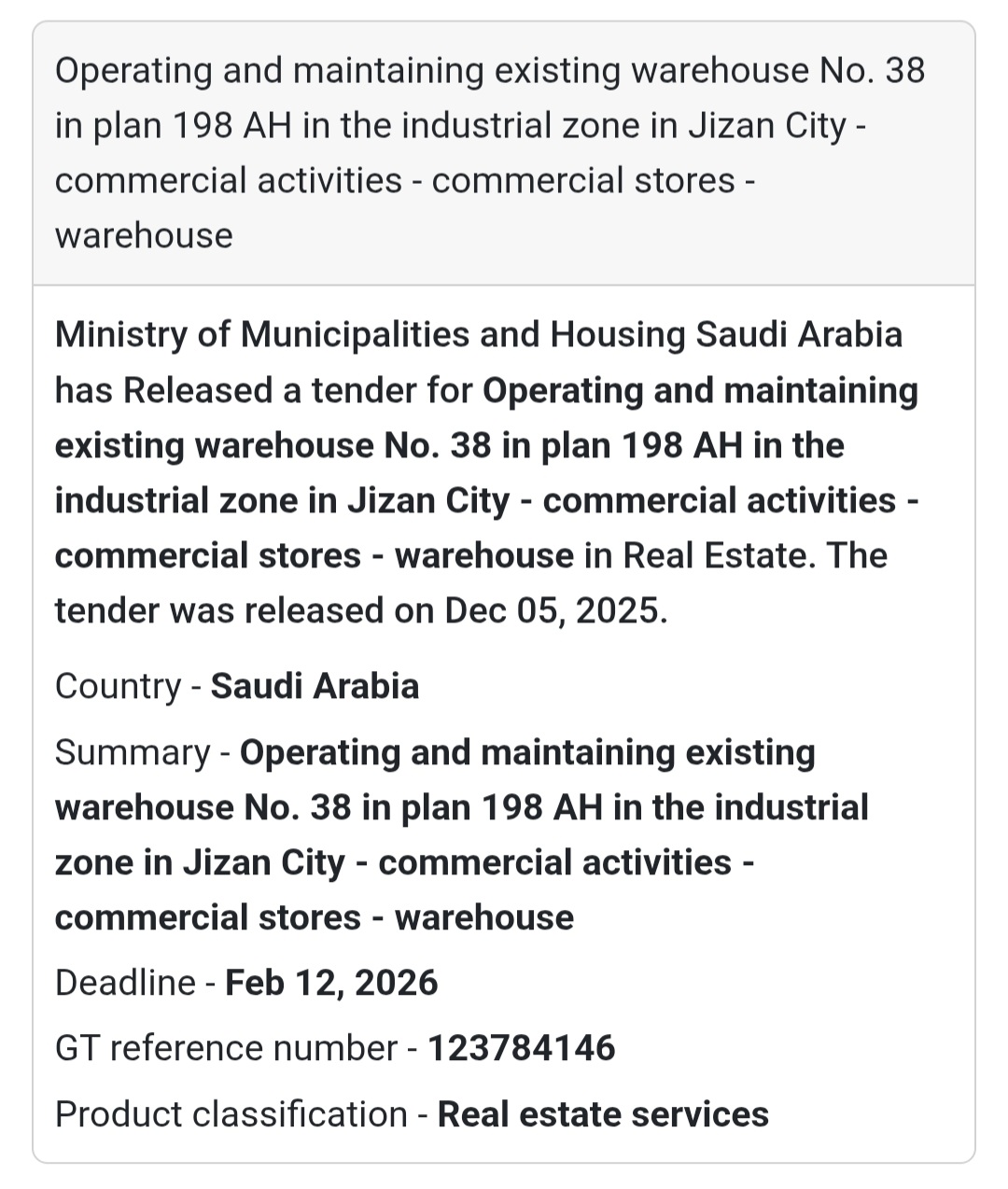 🛠️ Tender Alert – Saudi Arabia 🇸🇦