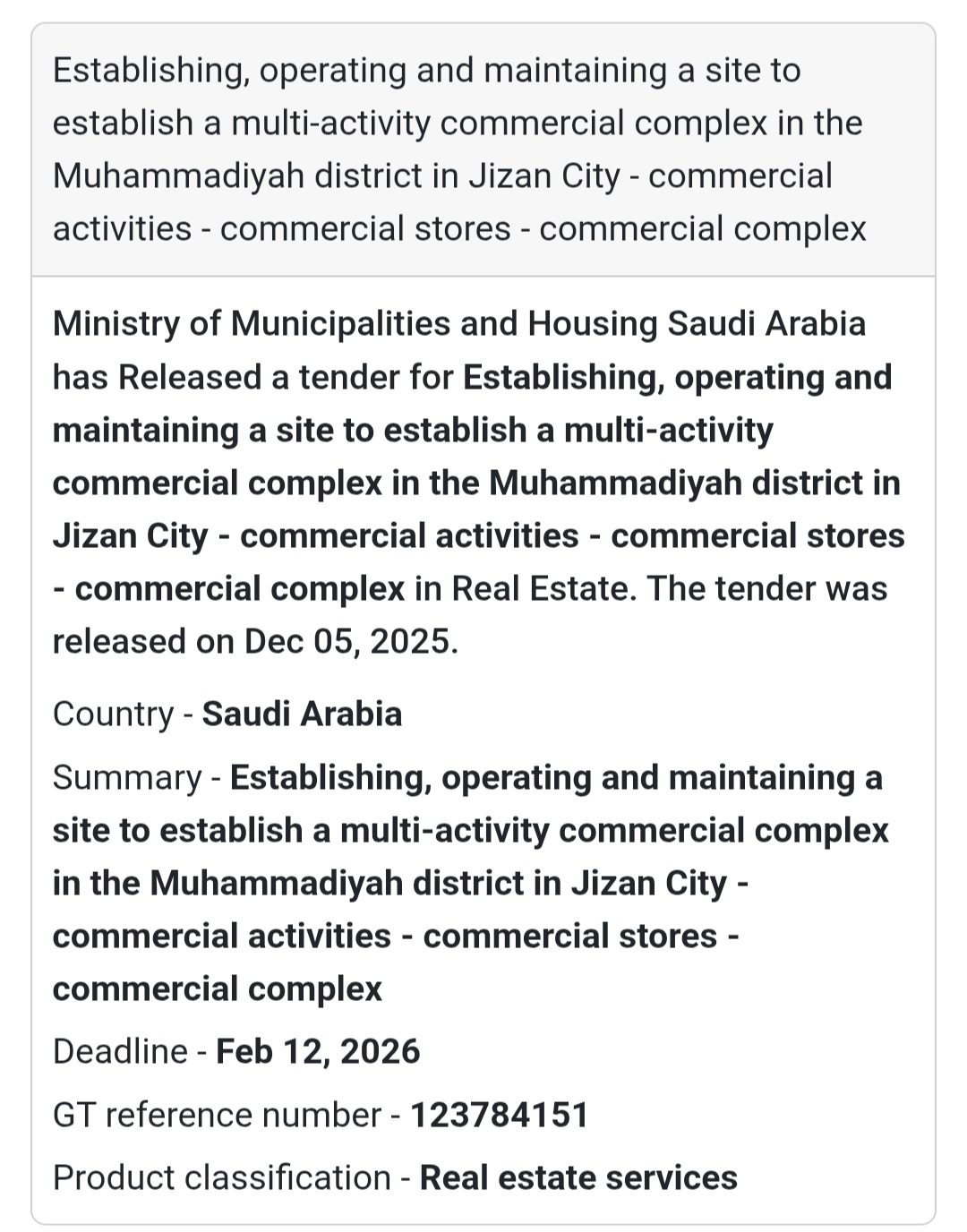🛠️ Tender Alert – Saudi Arabia 🇸🇦