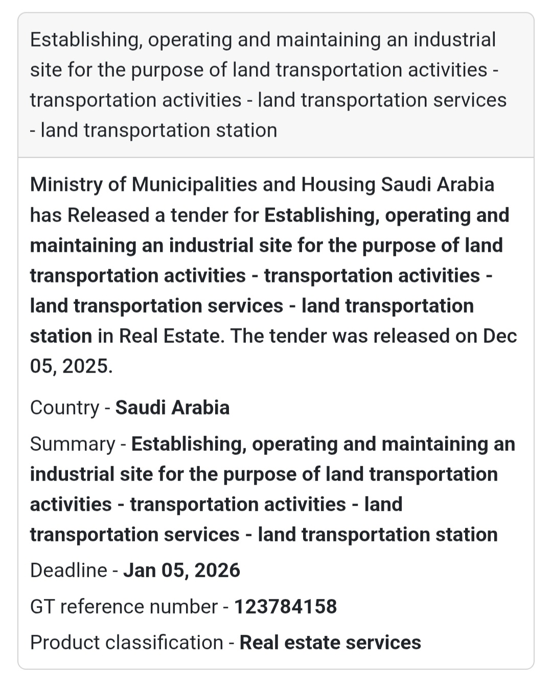 🛠️ Tender Alert – Saudi Arabia 🇸🇦