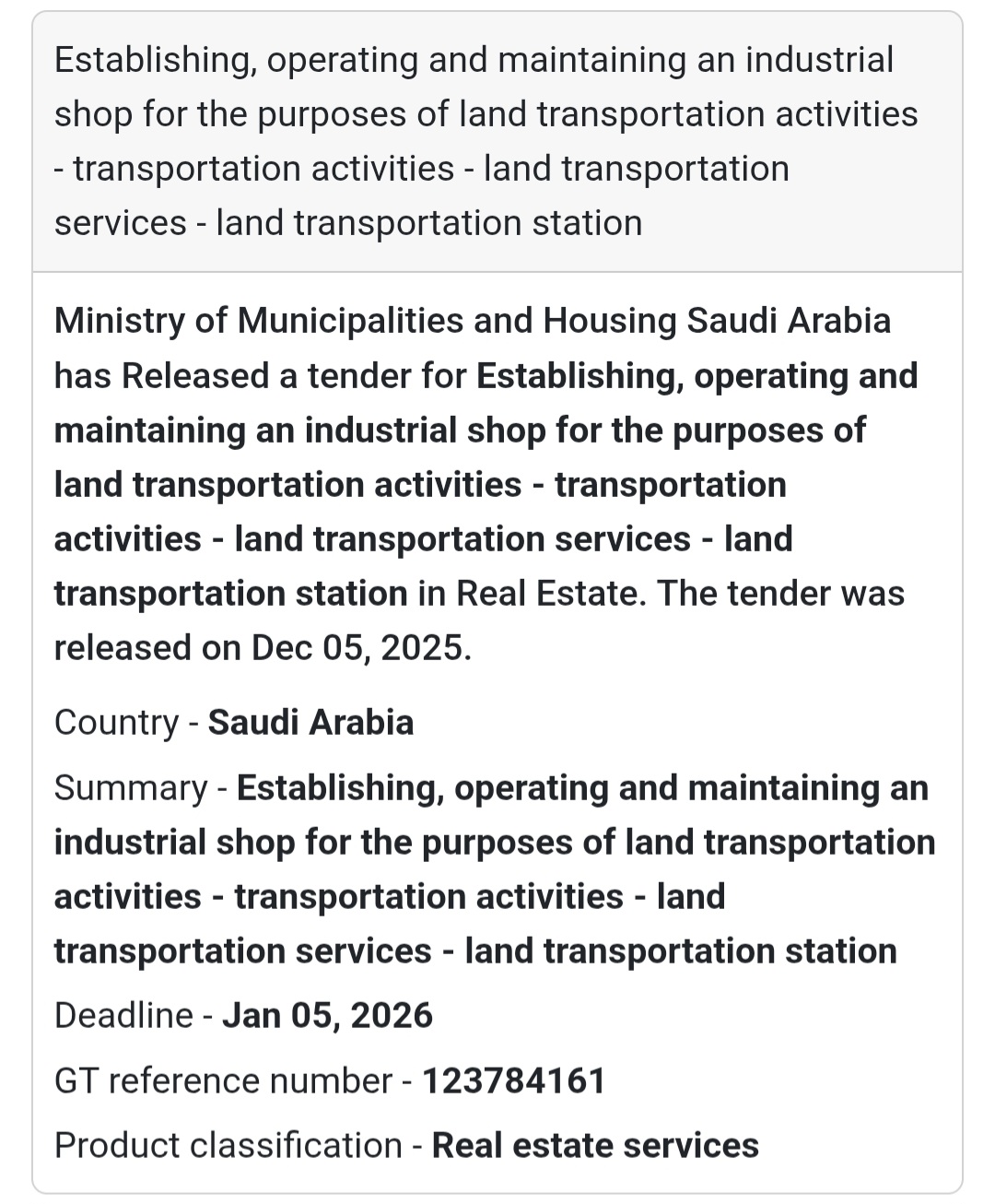 🛠️ Tender Alert – Saudi Arabia 🇸🇦