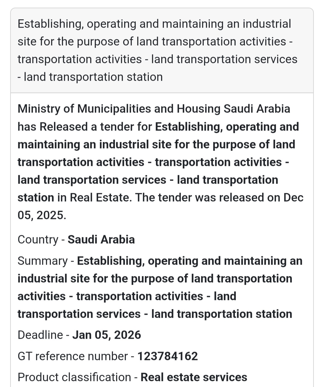 🛠️ Tender Alert – Saudi Arabia 🇸🇦