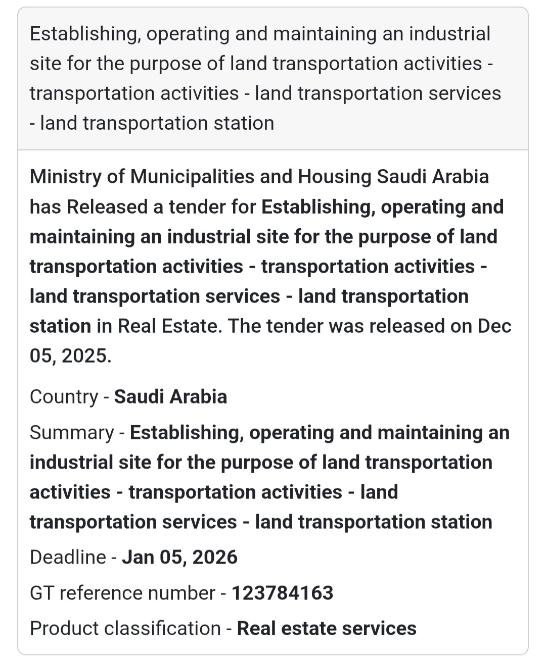 🛠️ Tender Alert – Saudi Arabia 🇸🇦