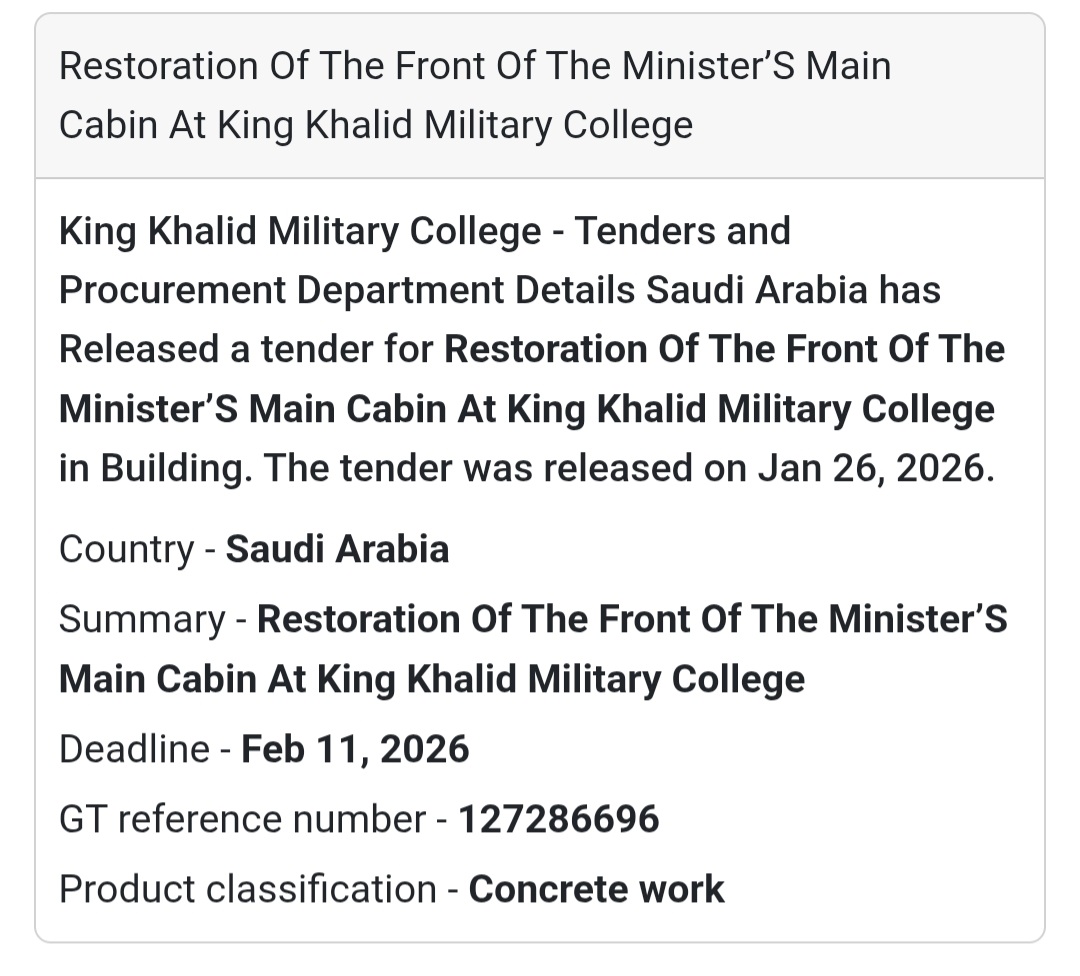 🏗️ Tender Alert: Saudi Arabia 🇸🇦
