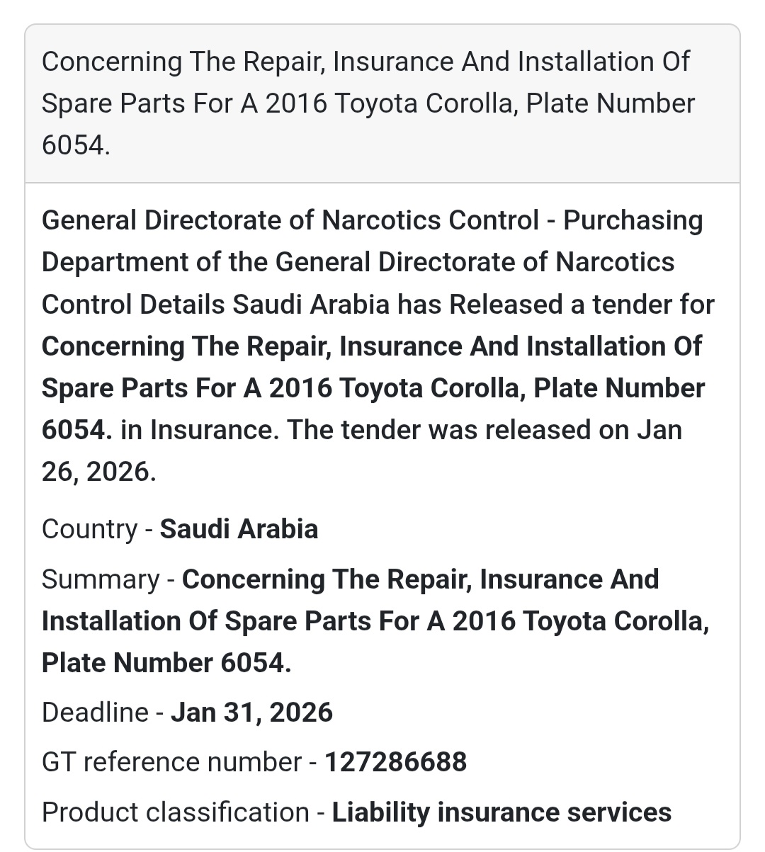 🇸🇦 Tender Alert!