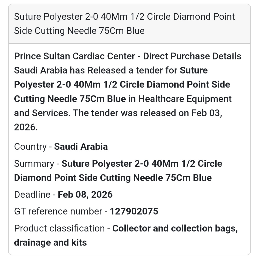 🧵 Tender Details 🧵