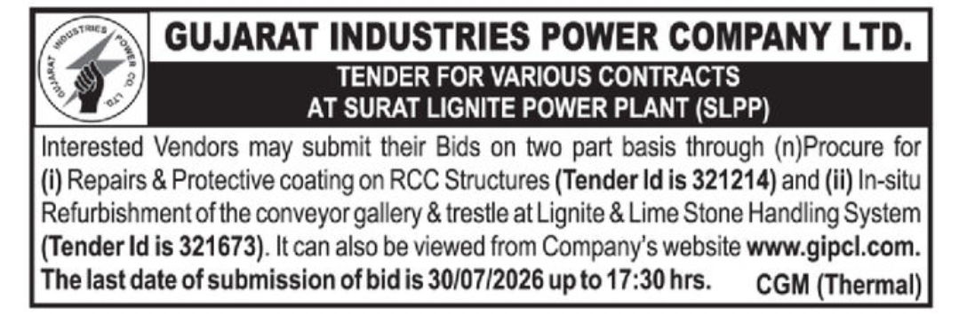 📢 Tender Notice – Gujarat Industries Power Company Ltd.