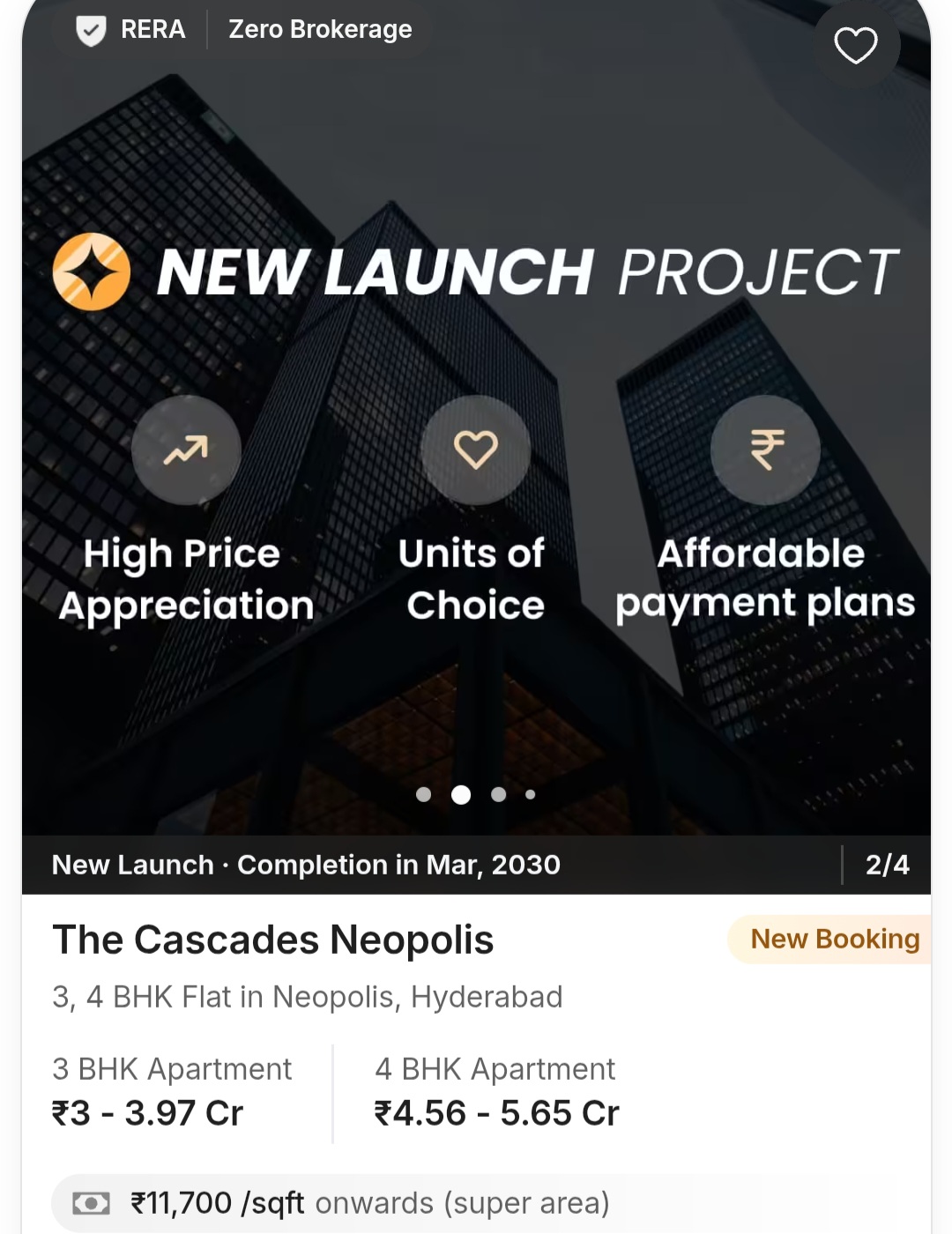 🏙️ The Cascades Neopolis – Ultra-Premium 3 & 4 BHK Residences