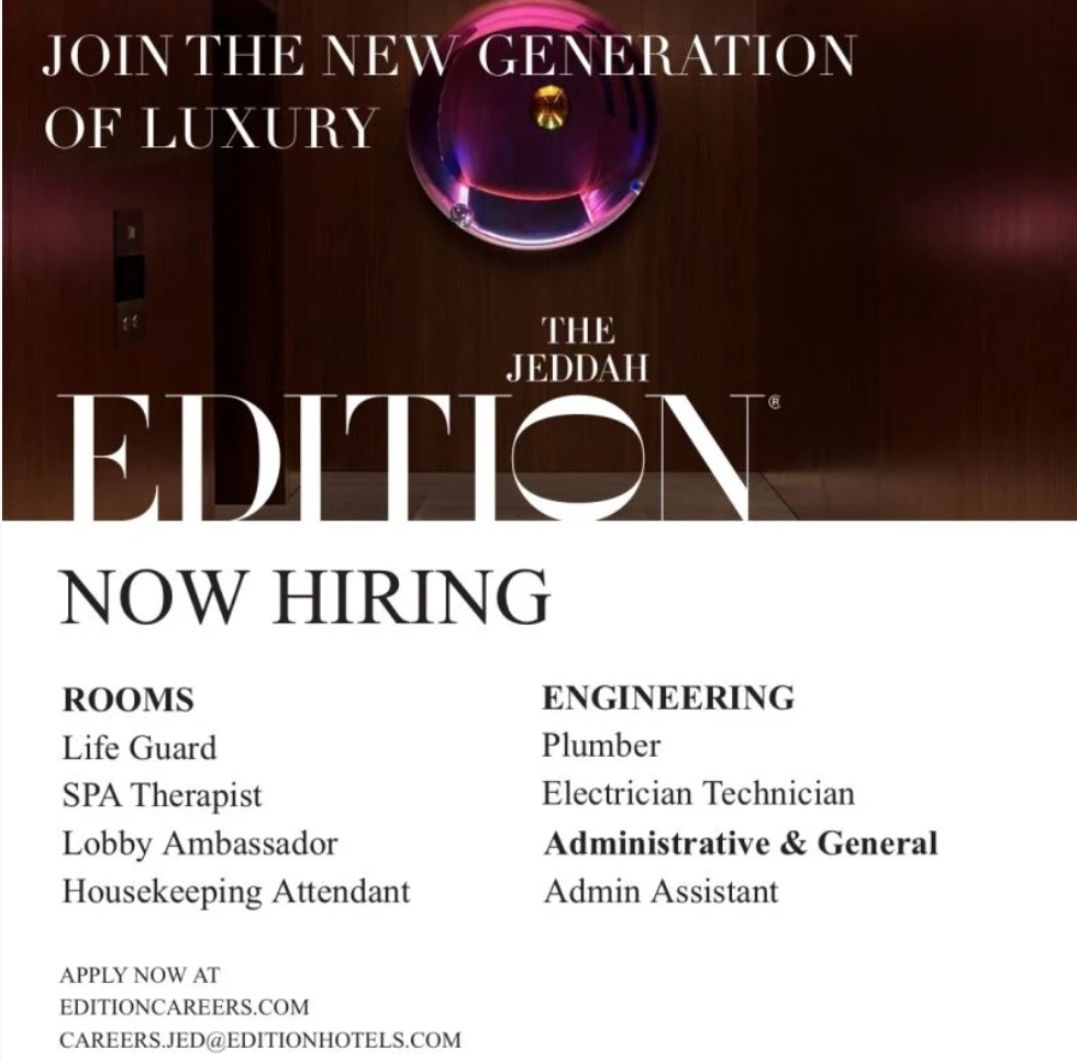 ✨ The Jeddah EDITION – Luxury Hotel Careers (Saudi Arabia)
