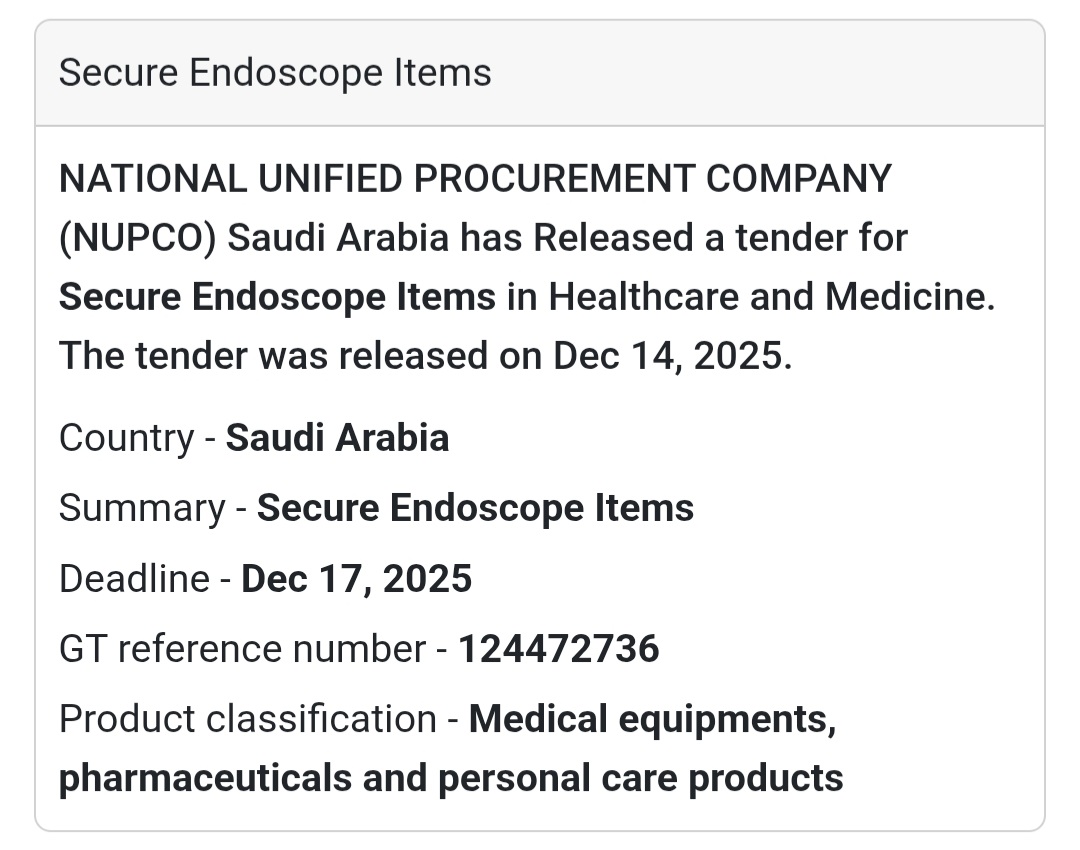 The National Unified Procurement Company tender