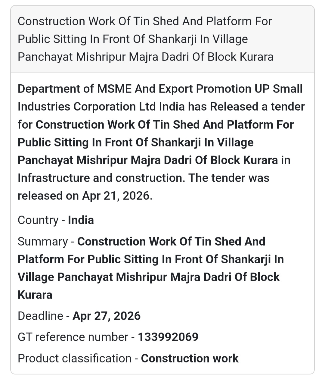 🏗️ Tin Shed & Public Platform Work – Kurara