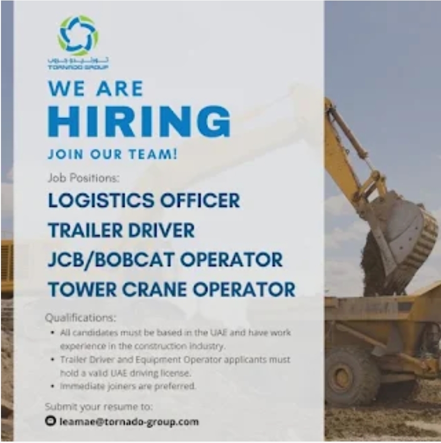 🏗️ Tornado Group UAE Hiring!