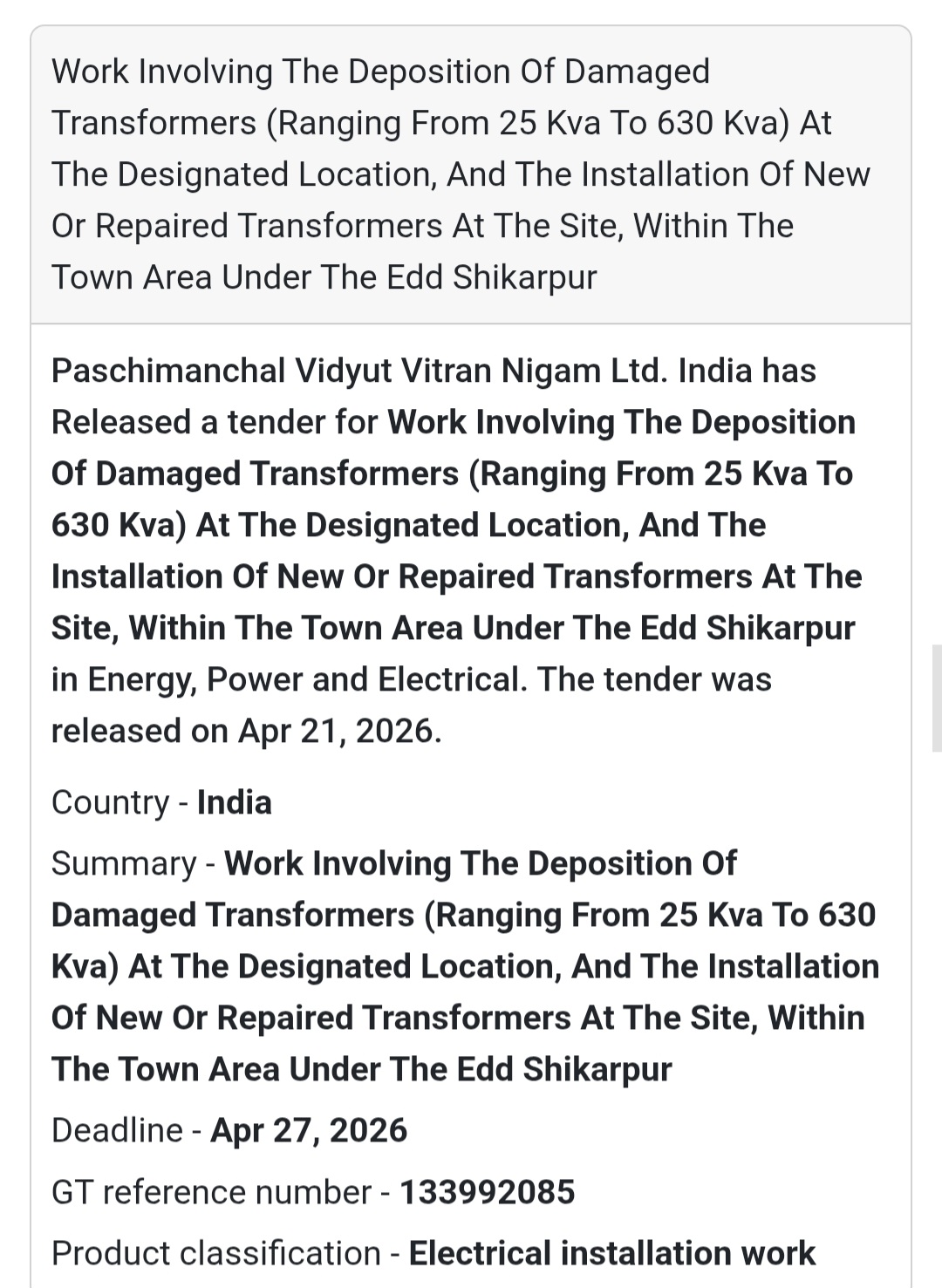 ⚡ Transformer Installation & Repair – Shikarpur