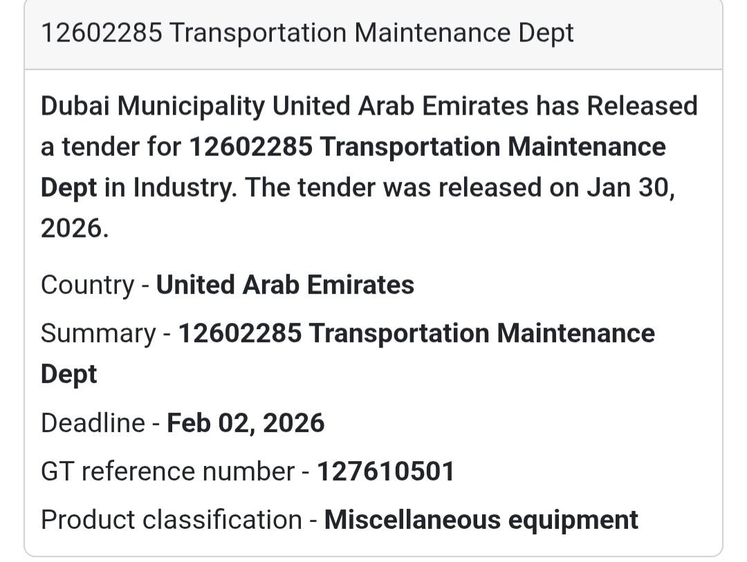 🚍 Transportation Maintenance | Dubai Municipality