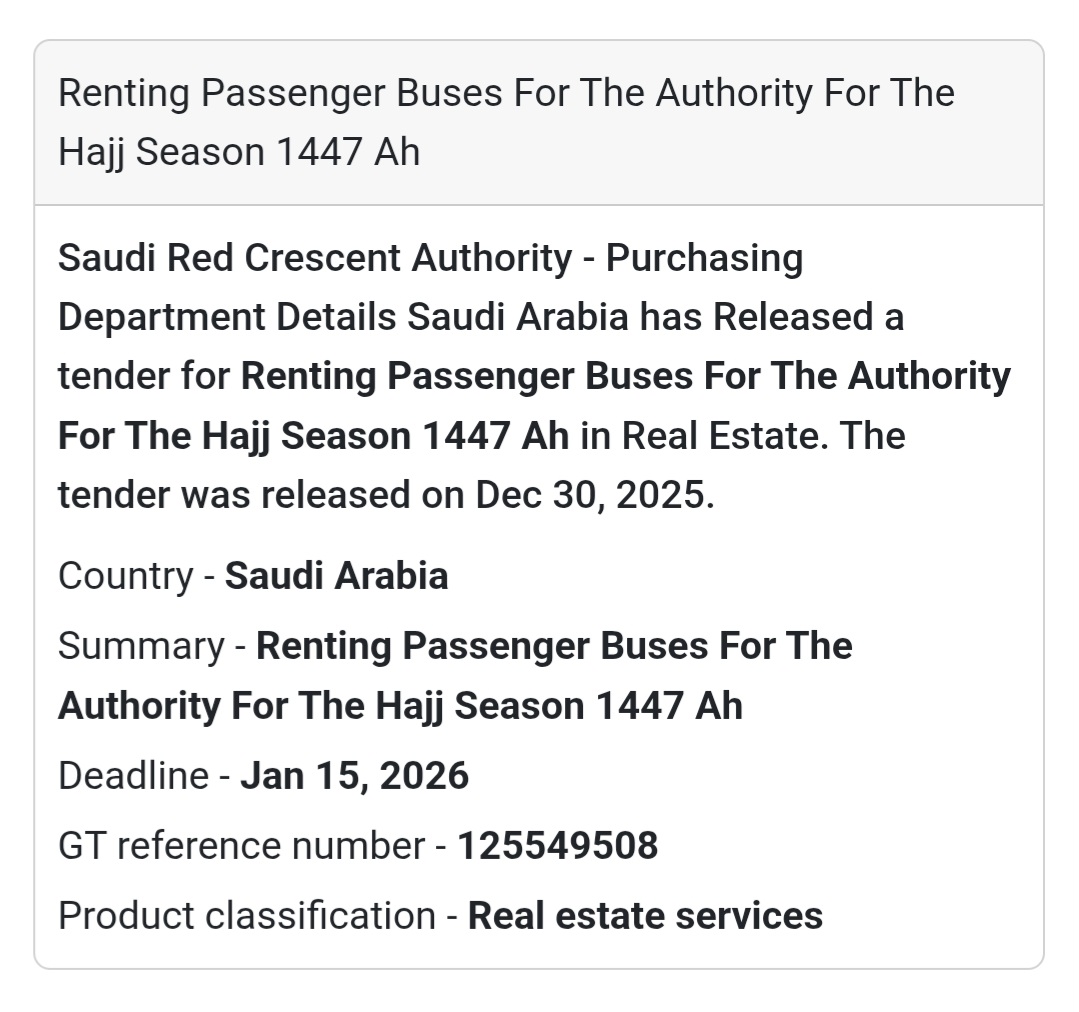 🚌 Transportation Services Tender