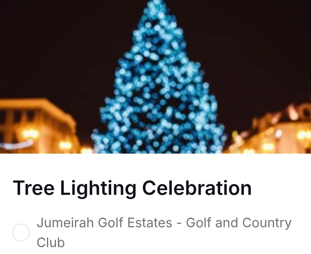 🎄✨ Tree Lighting Celebration – Jumeirah Golf Estates