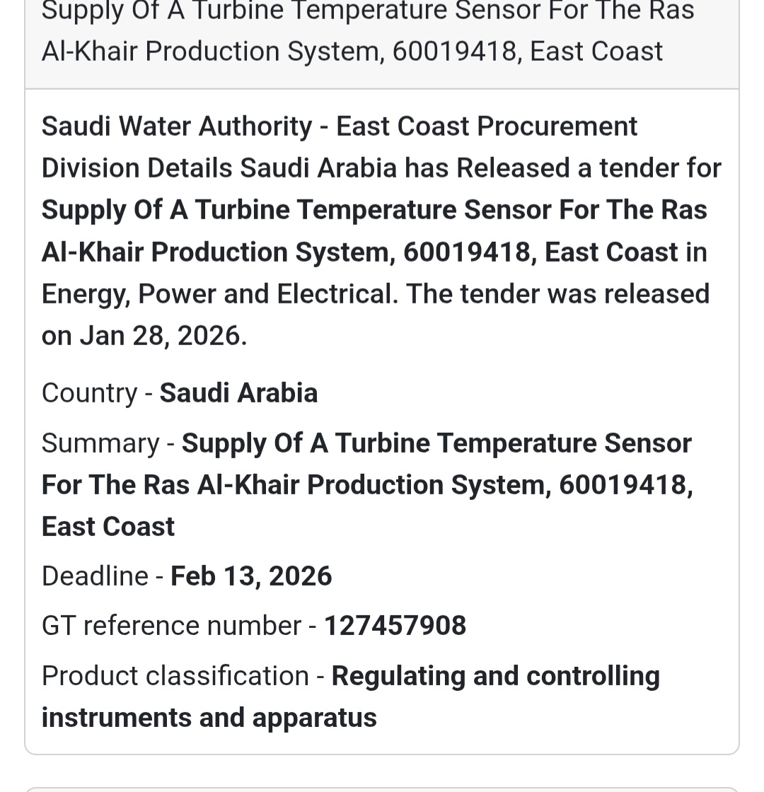 🌡️ Turbine Sensor Supply | East Coast