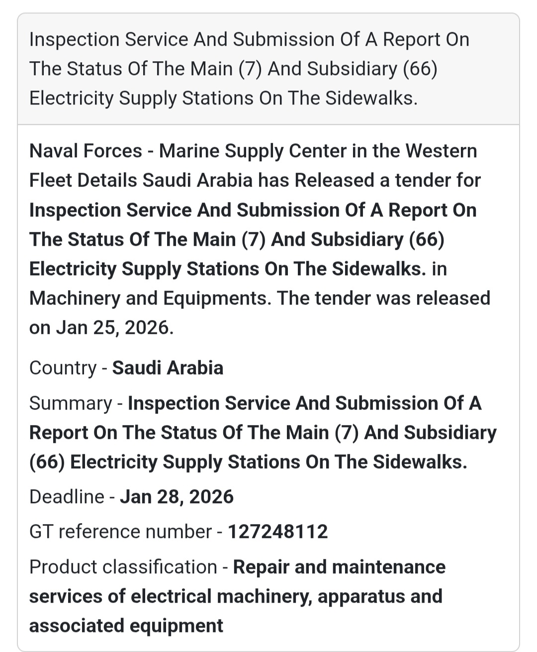 🔍 Inspection of Electricity Supply Stations