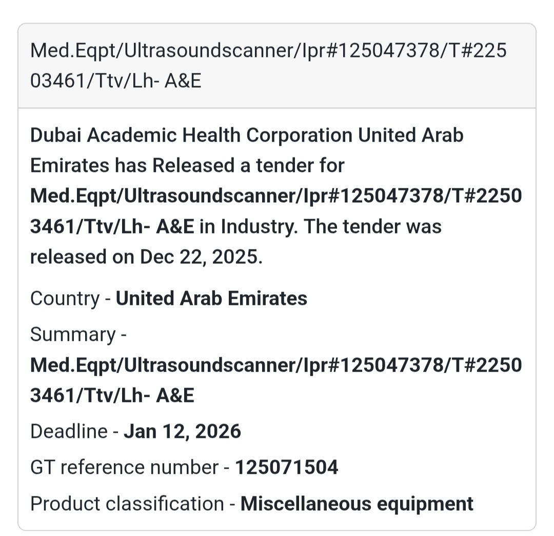 🏥 Ultrasound Scanner for A&E – UAE