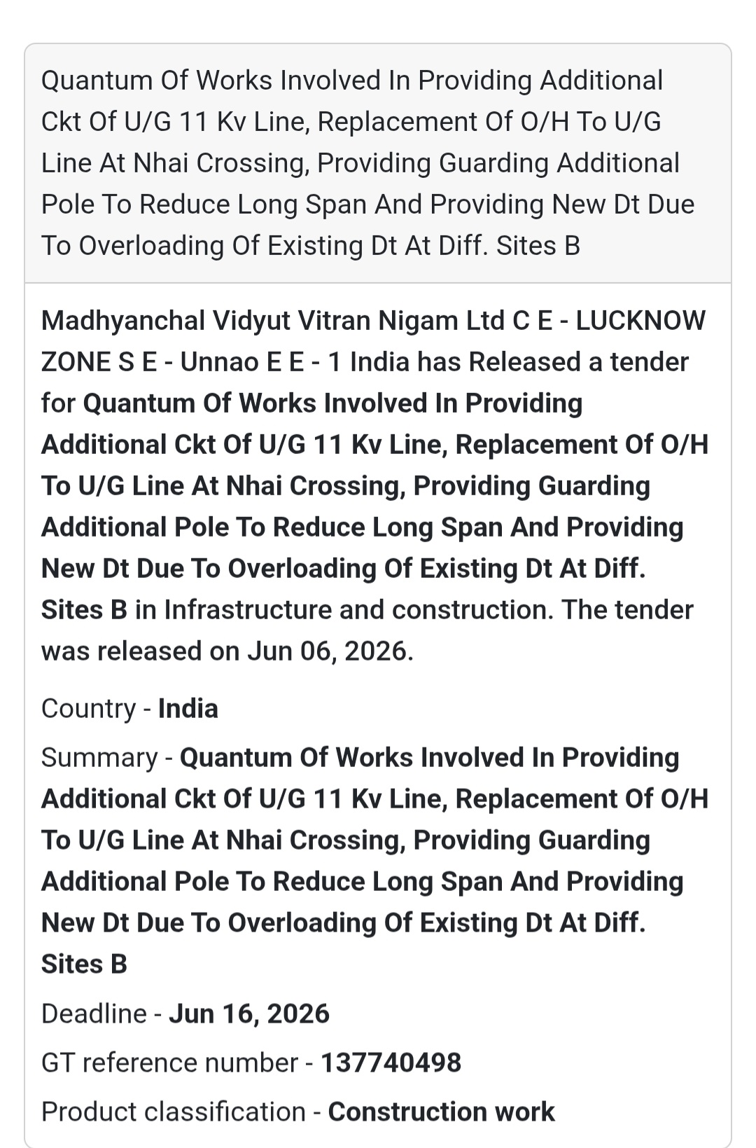 ⚡ Unnao, Uttar Pradesh | Additional 11 KV Line & Distribution Infrastructure Work