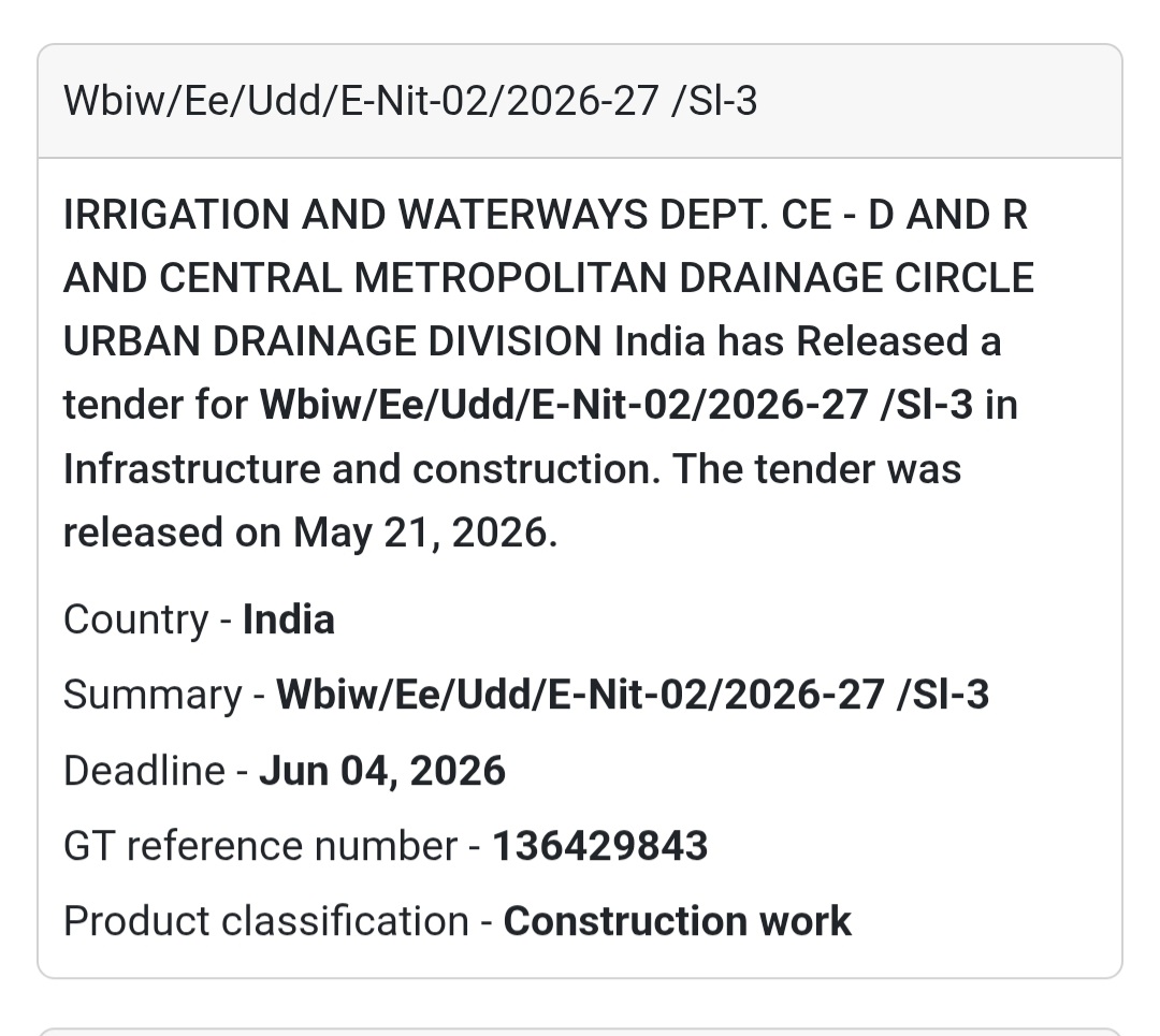 🏗️ Urban Drainage Construction Tender