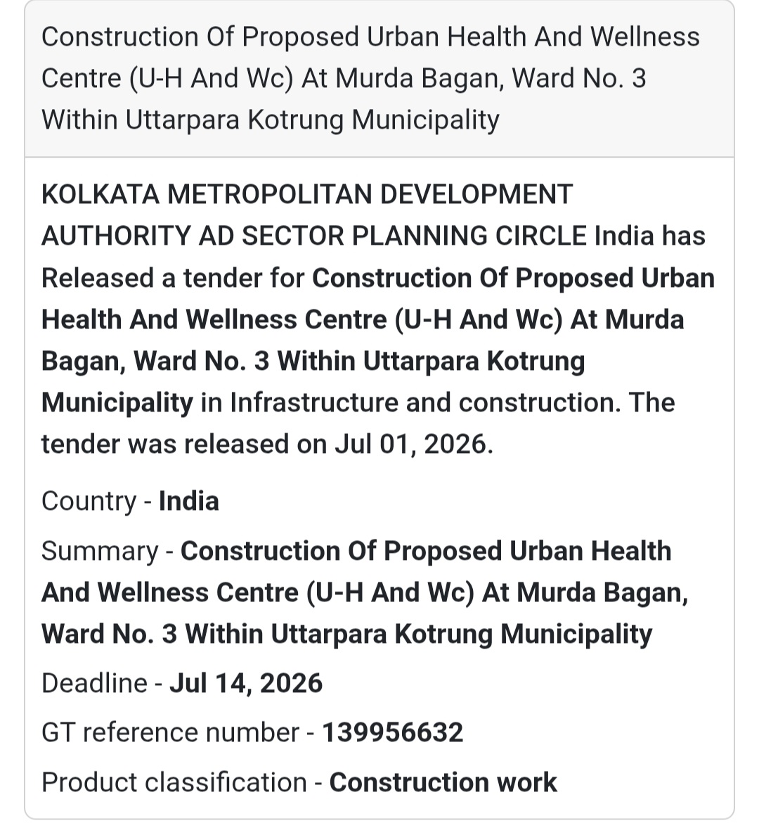 🏥 Urban Health & Wellness Centre