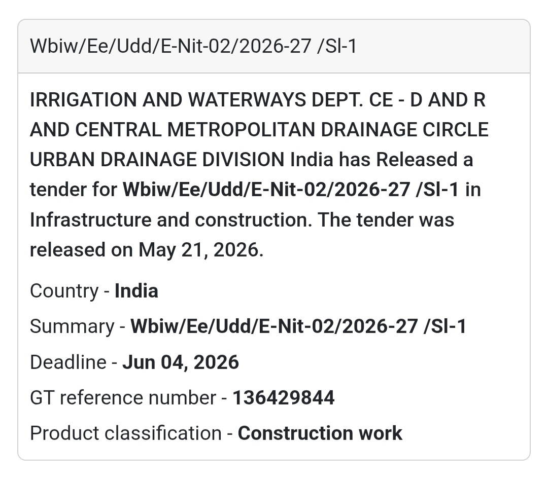 🚧 Urban Infrastructure Tender