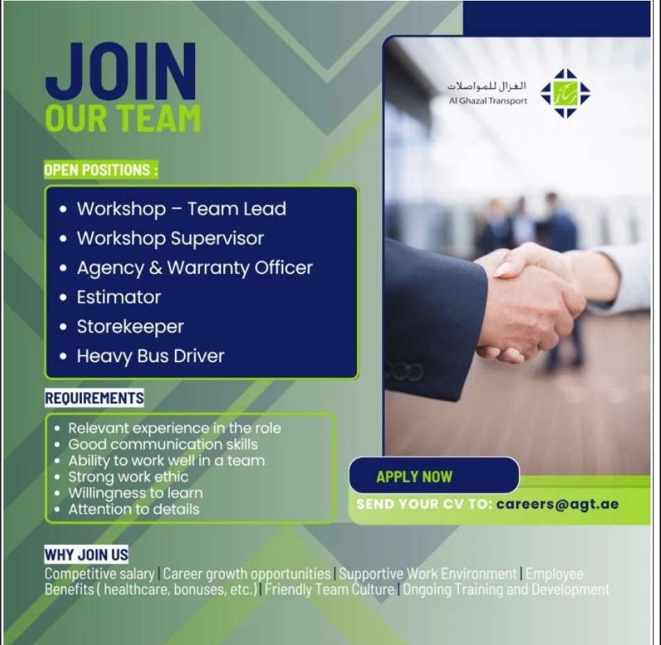 🚛 URGENT HIRING | AL GHAZAL TRANSPORT – UAE 🇦🇪