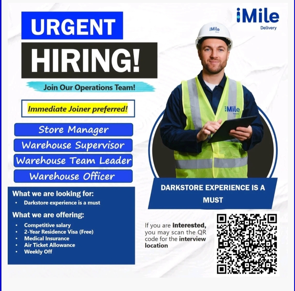 🚚 Urgent Hiring – iMile Delivery Operations Team | Dubai 🇦🇪