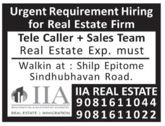 Urgent Hiring – Real Estate Firm