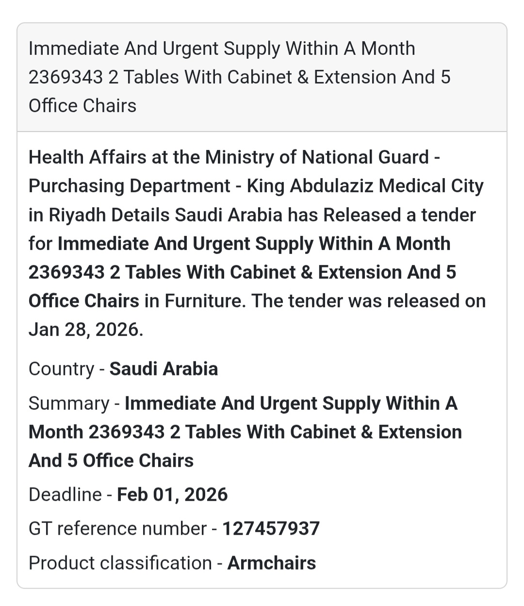 🪑 Urgent Office Furniture Supply | Riyadh