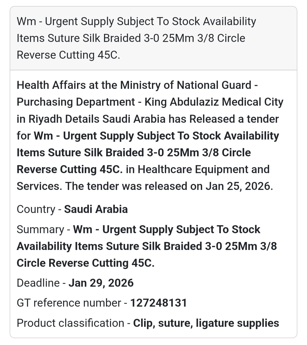🪢 Urgent Silk Braided Suture Supply