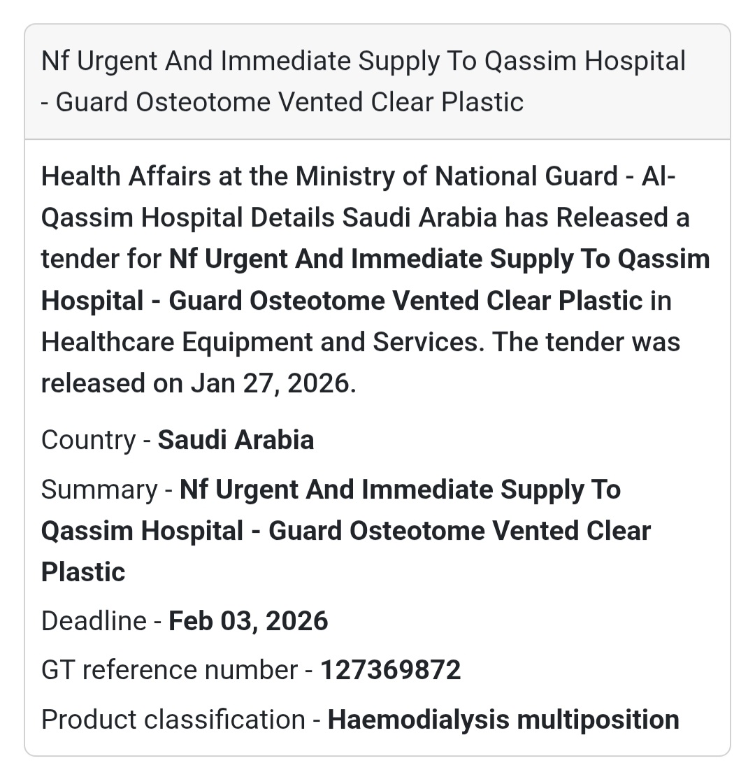 🏥 Urgent Supply – Guard Osteotome (Vented Clear Plastic)