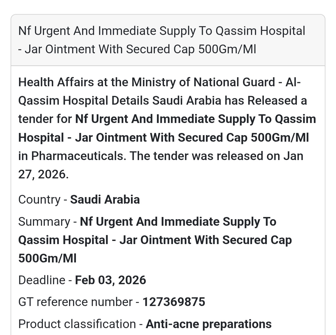 💊 Urgent Supply – Jar Ointment (500gm/ml) 🇸🇦 Saudi Arabia