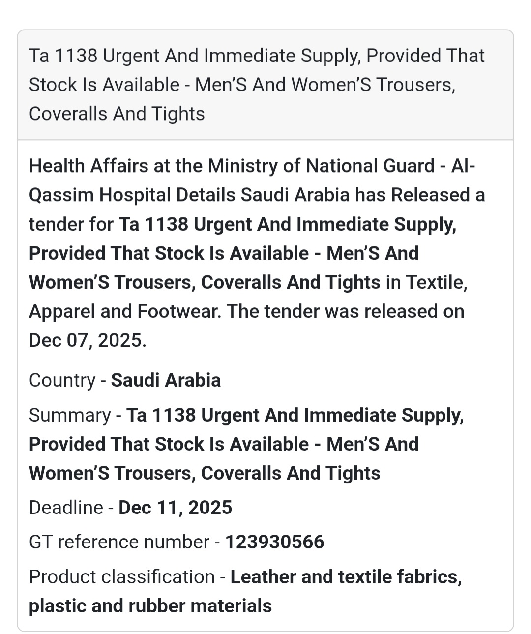 🚨 Urgent Tender Alert – Saudi Arabia 🇸🇦