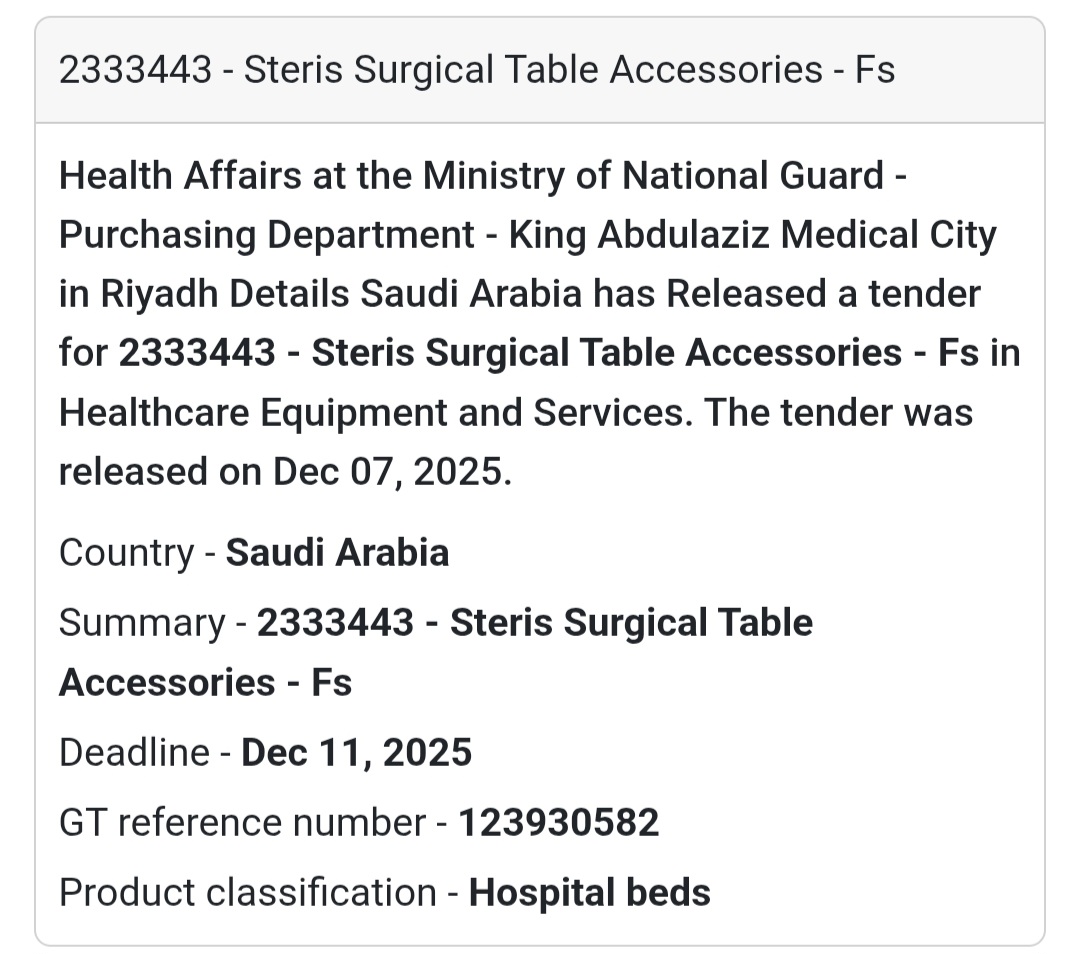 🚨 Urgent Tender Alert – Saudi Arabia 🇸🇦