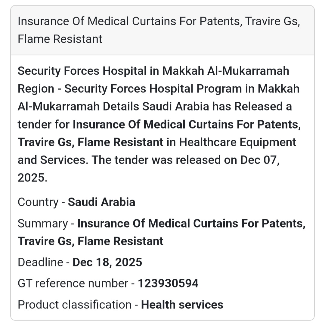 🚨 Urgent Tender Alert – Saudi Arabia 🇸🇦