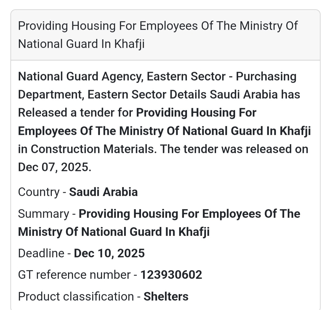 🚨 Urgent Tender Alert – Saudi Arabia 🇸🇦