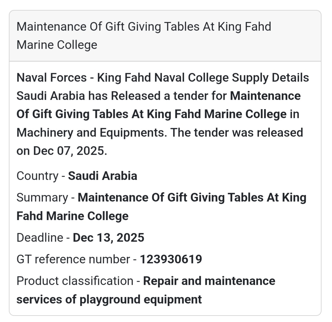 🚨 Urgent Tender Alert – Saudi Arabia 🇸🇦