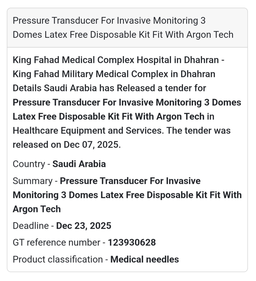 🚨 Urgent Tender Alert – Saudi Arabia 🇸🇦