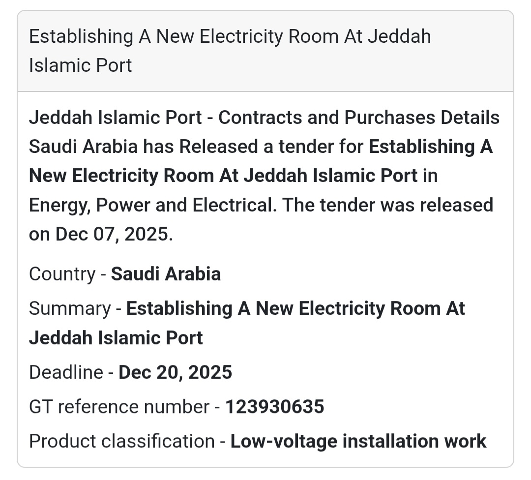 🚨 Urgent Tender Alert – Saudi Arabia 🇸🇦