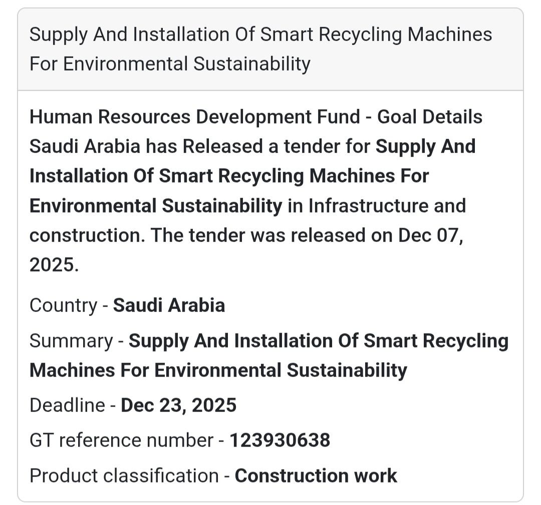 🚨 Urgent Tender Alert – Saudi Arabia 🇸🇦