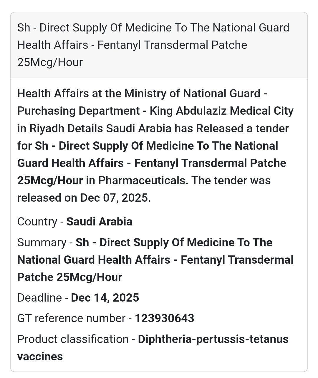 🚨 Urgent Tender Alert – Saudi Arabia 🇸🇦