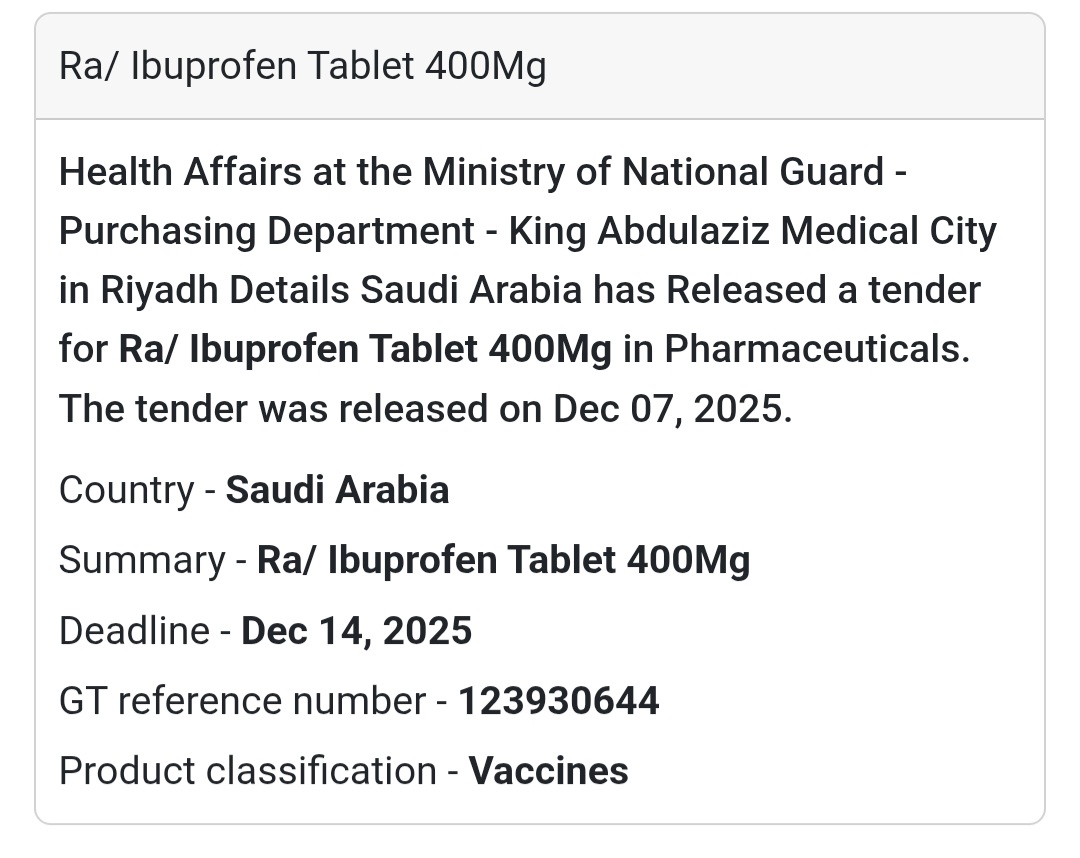 🚨 Urgent Tender Alert – Saudi Arabia 🇸🇦