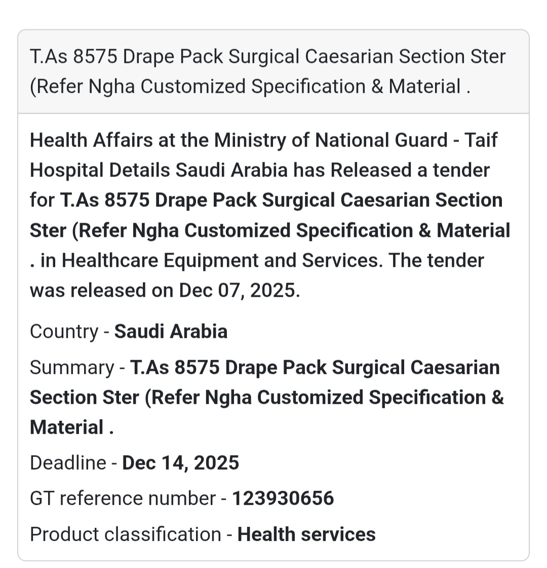 🚨 Urgent Tender Alert – Saudi Arabia 🇸🇦