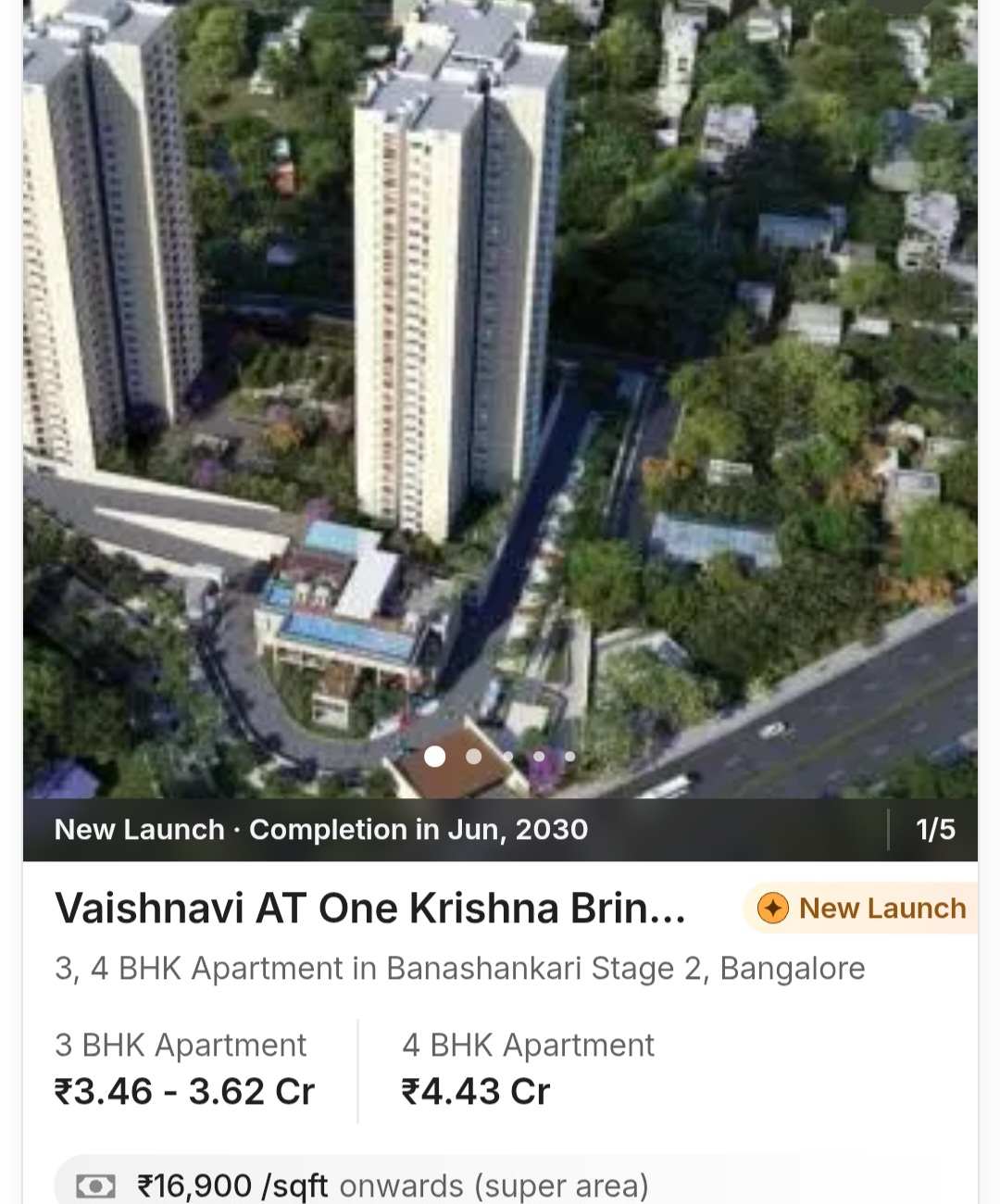 ✨ Vaishnavi AT One Krishna Brindavan – Luxury High-Rise Living in Banashankari Stage 2 ✨