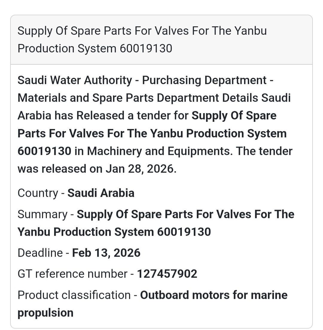 🔧 Valve Spare Parts Supply | Yanbu