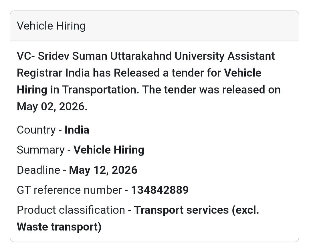 🚗 Vehicle Hiring Tender