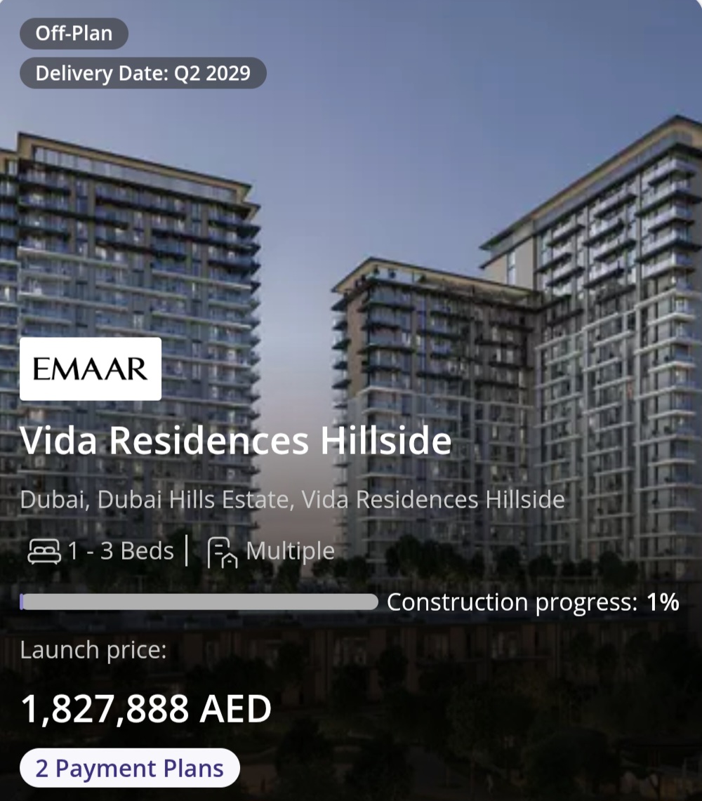 ✨ Vida Residences Hillside | Dubai Hills Estate